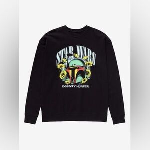 Star Wars Men’s Boba Fett Bounty Hunter Floral Crewneck Sweatshirt Sz Medium